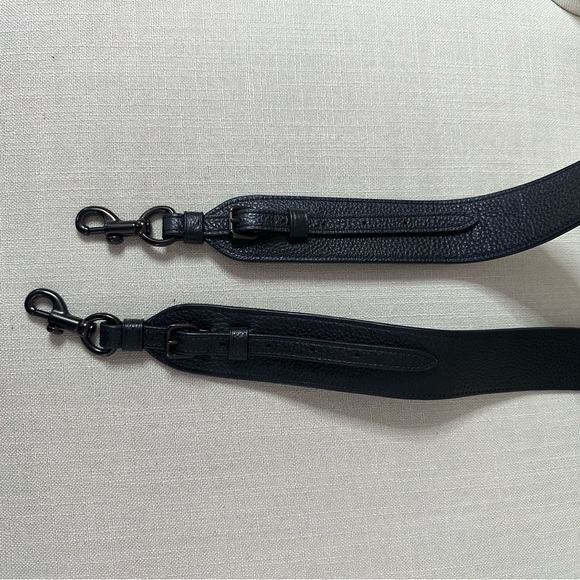 Coach Thick Pebbled Leather Guitar Strap Black Gunmetal Copper - Picture 10 of 11